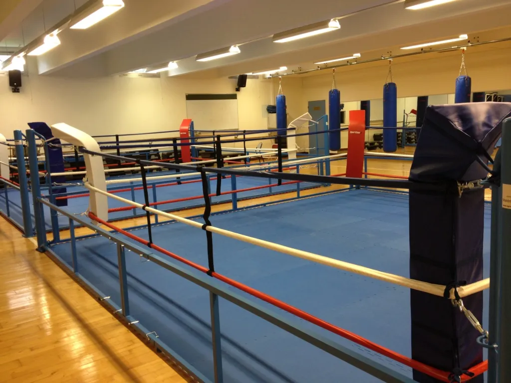Un ring de boxe avant un combat